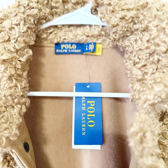 NWT Polo Ralph Lauren High-Pile Curly Fleece Teddy Bomber Jacket size large - Picture 13 of 13